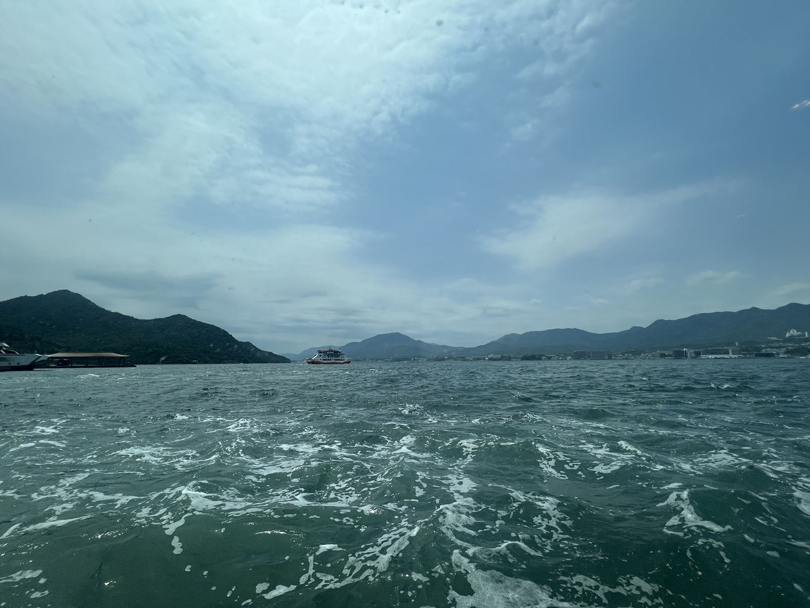 Leaving Miyajima by boat